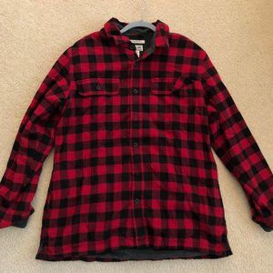L.L. Bean Fleece Lined Flannel Shirt Men's Size L